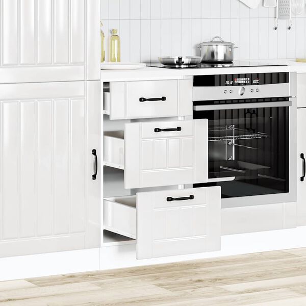 vidaXL Kitchen Base Cabinet "Lucca" High Gloss White Engineered Wood