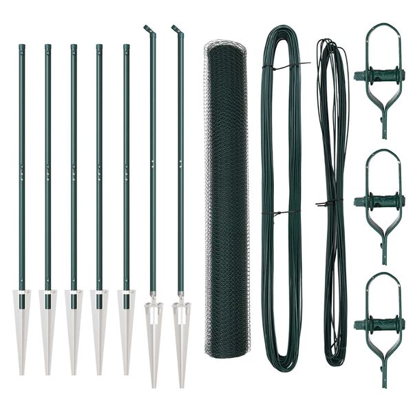 vidaXL Fence Post Green 10 x 1.2 m (25 mm mesh) Steel and PVC