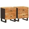 vidaXL Bedside Cabinet 2 pcs Brown 40 x 33 x 46 cm Solid Mango Wood