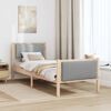 vidaXL Bed Frame with Headboard Light Grey 75 x 190 cm Fabric