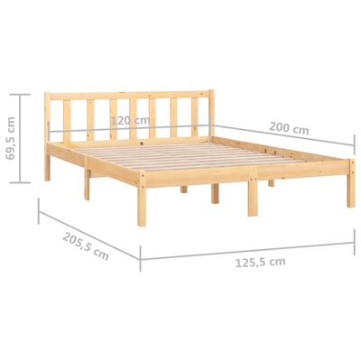 vidaXL Bed Frame Solid Pinewood 120x200 cm