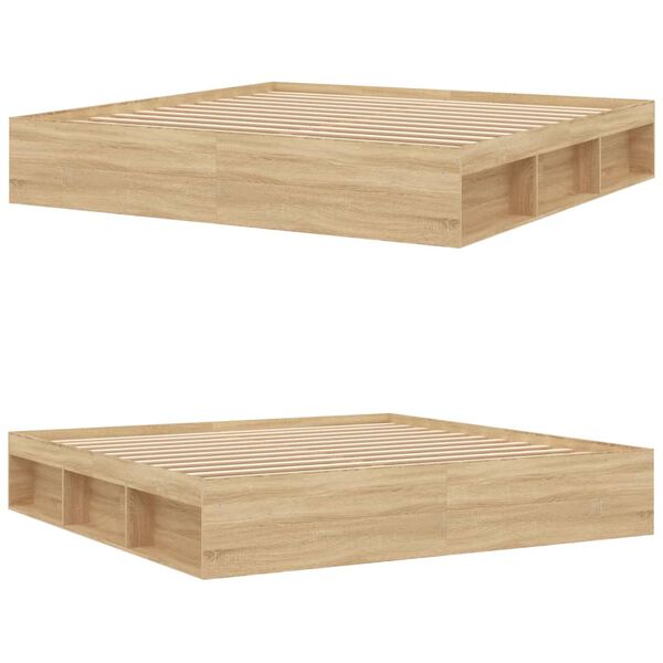 vidaXL Bed Frame without Mattress Sonoma Oak 200x200 cm