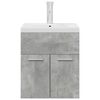 vidaXL Bathroom Sink Cabinet with Built-in Basin and Faucet Concrete Grey