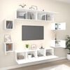 vidaXL 8 Piece TV Cabinet Set White Engineered Wood