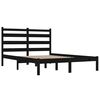 vidaXL Bed Frame without Mattress Black Solid Wood 140x190 cm (810001+818424)