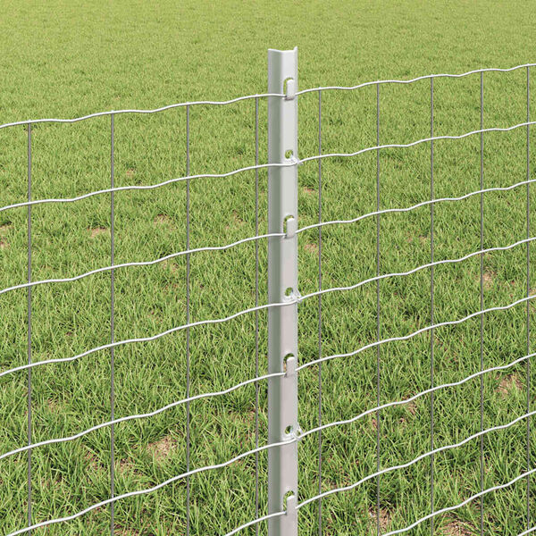 vidaXL Fence Post 11 pcs Silver 60 cm Steel