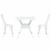 vidaXL Garden Table Set 3 pcs White Cast Aluminium