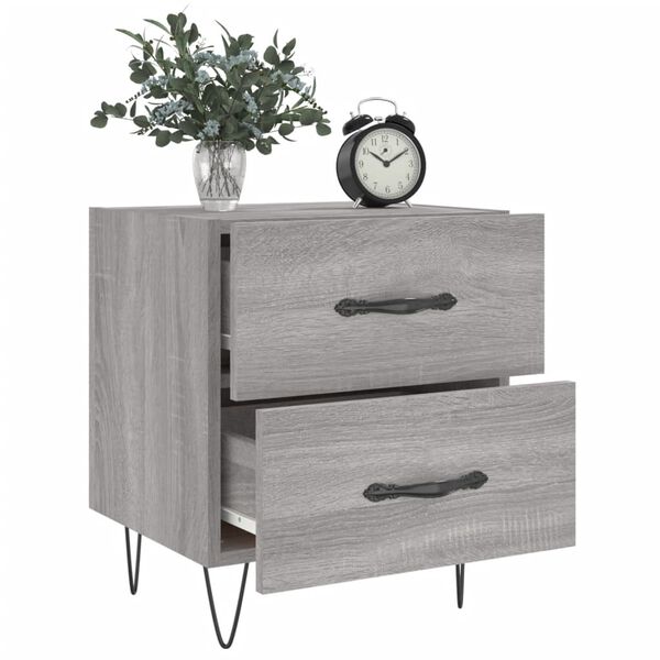 vidaXL Bedside Cabinets 2 pcs Grey Sonoma 40x35x47.5 cm Engineered Wood