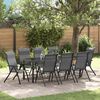 vidaXL Garden Dining Set 9 pcs Grey Powder-Coated Steel