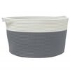 vidaXL Storage Basket Grey and White &Oslash;40x25 cm Cotton