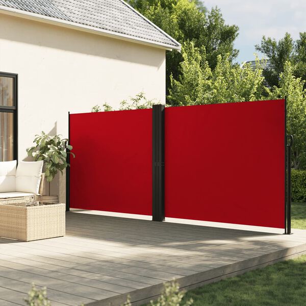 vidaXL Retractable Side Awning Red 160x600 cm