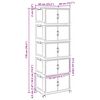 vidaXL Stackable Storage Box with Wheels 5-Tier 75 L 64x40x179 cm