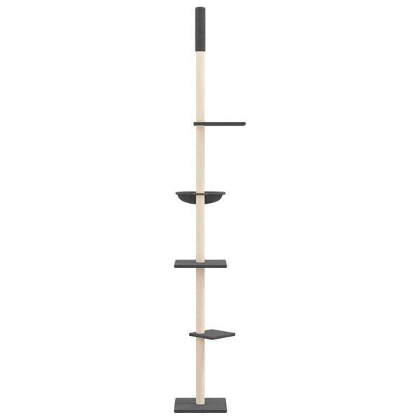 vidaXL Floor to Ceiling Cat Tree Dark Grey 263.5-289.5 cm