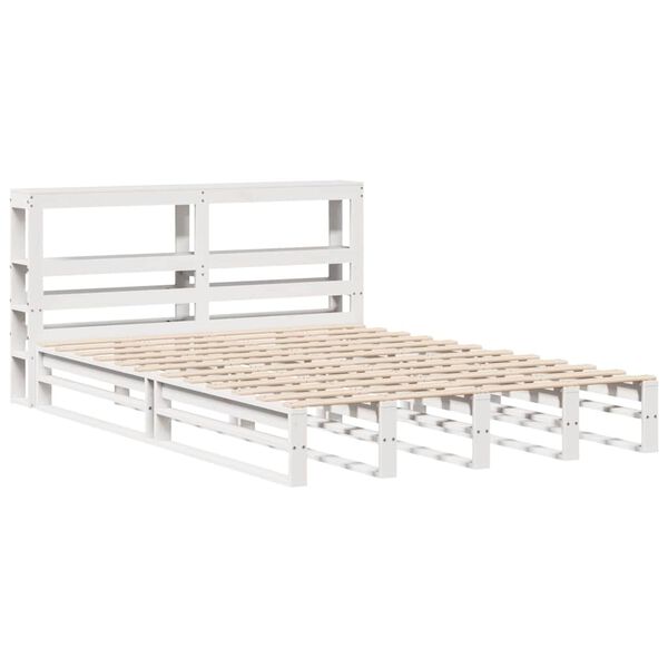 vidaXL Bed Frame without Mattress White 120x200 cm Solid Wood Pine