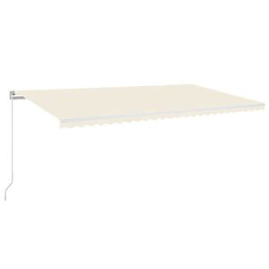 vidaXL Manual Retractable Awning with LED 600x300 cm Cream