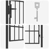 vidaXL Fence Gate with Lock Grey 103 x 225 cm Powder-Coated Steel