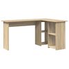 vidaXL Desk Sonoma Oak Engineered Wood 142 x 102 x 73 cm