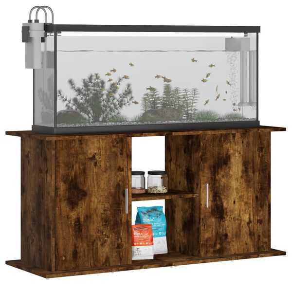 vidaXL Aquarium Stand Smoked Oak 121x41x58 cm Engineered Wood