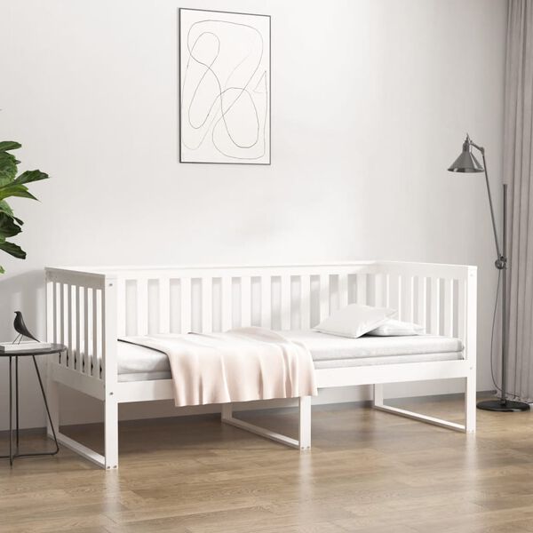 vidaXL Day Bed without Mattress White 90x190 cm Single Solid Wood Pine