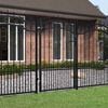 vidaXL Fence Gate "KAMPEN" with Spear Top Black 103x150 cm Steel