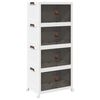vidaXL Stackable Storage Box with Wheels 4-Tier 75 L 64x40x141.5 cm