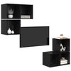 vidaXL TV Cabinet Set Wall-mounted 4 pcs Black Oak Engineered Wood