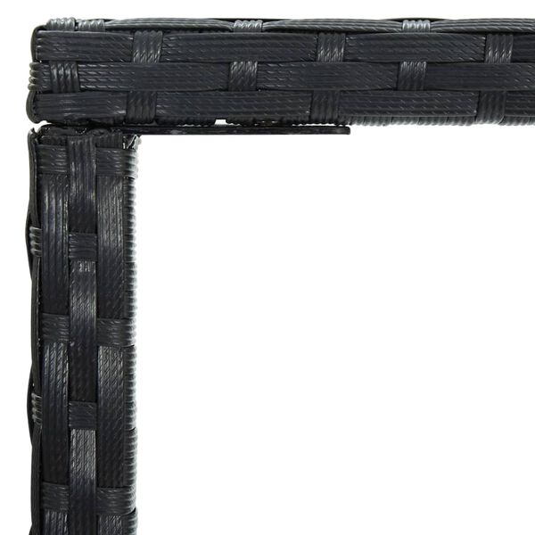 vidaXL Garden Bar Table Black 70x70x110 cm Poly Rattan and Glass