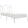 vidaXL Metal Bed Frame without Mattress with Headboard White 90x190cm