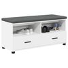 vidaXL Hall Bench with Cushion with Drawer White 100 x 38 x 46 cm