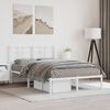 vidaXL Metal Bed Frame without Mattress with Headboard White 120x200cm