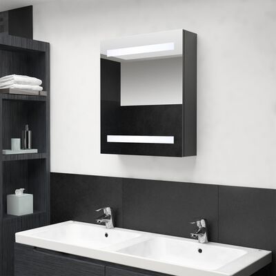 vidaXL LED Bathroom Mirror Cabinet Grey 50x14x60 cm
