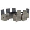 vidaXL Garden Dining Set 7 pcs Grey Poly Rattan
