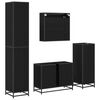 vidaXL Bathroom Furniture Set 4 pcs Black Oak Engineered Wood
