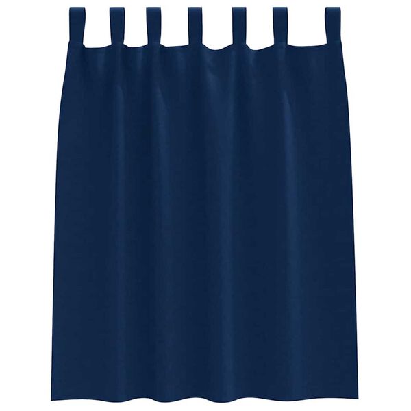 vidaXL Blackout Curtains with Rings 2 pcs Dark Blue 140 x 140 cm