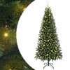 vidaXL Artificial Christmas Tree with 300 LEDs Green 240 cm PE and PVC