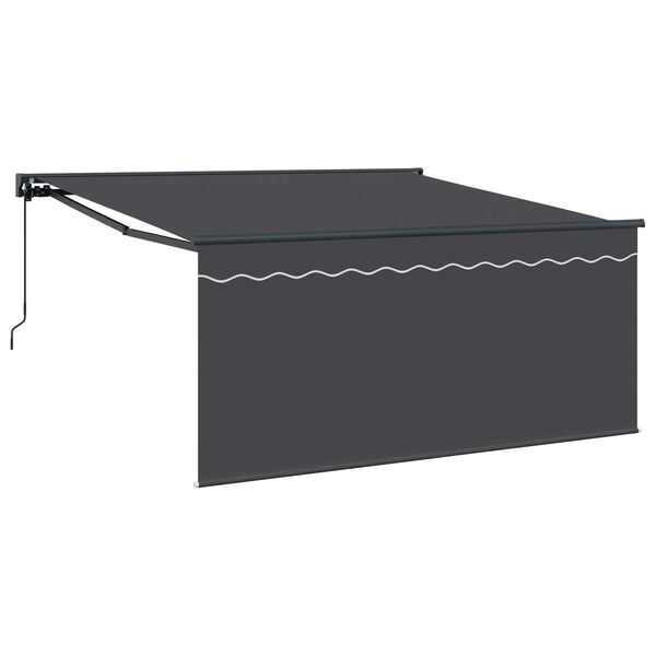 vidaXL Retractable Awning Manual Anthracite 350 x 300 cm