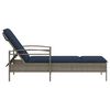 vidaXL | Sun Lounger | Reclining Grey 63 x 200 x 81 cm Poly rattan