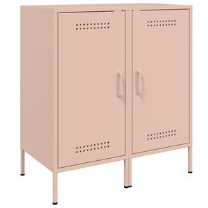 vidaXL Sideboards 2 pcs Pink 36x39x79 cm Steel