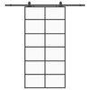vidaXL Sliding Door with Hardware Set Black 102x205 cm ESG Glass