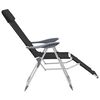 vidaXL Folding Camping Chairs with Footrests 2 pcs Black Textilene
