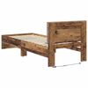 vidaXL Bed Frame with Headboard Old Wood 75 x 190 cm Engineered Wood