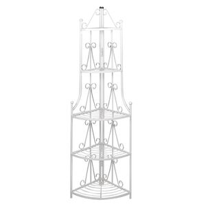 vidaXL Corner Plant Rack White