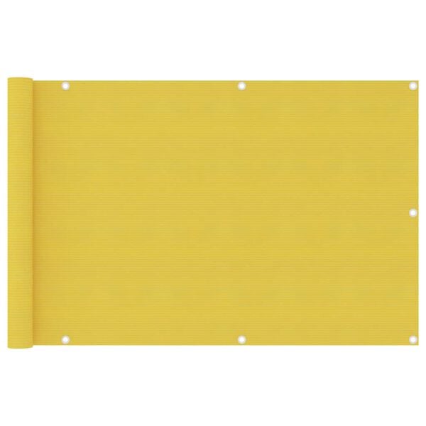 vidaXL Balcony Screen Yellow 90x400 cm HDPE