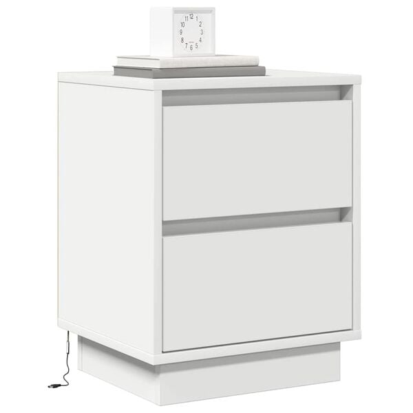 vidaXL Bedside Cabinet White 39 x 34.5 x 50 cm Engineered wood