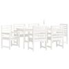 vidaXL 7 Piece Garden Dining Set White Solid Wood Pine