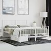 vidaXL Metal Bed Frame without Mattress with Footboard White 140x200cm
