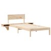vidaXL Bed Frame with Headboard Brown 90 x 190 cm Solid Pine Wood