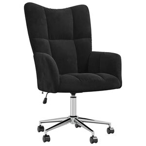 vidaXL Relaxing Chair with Wheel Black 62 x 68.5 x 105 cm Velvet