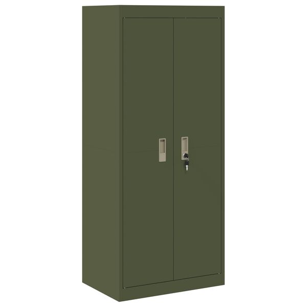 vidaXL Storage Cabinet Olive Green 60 x 40 x 140 cm Cold-Rolled Steel