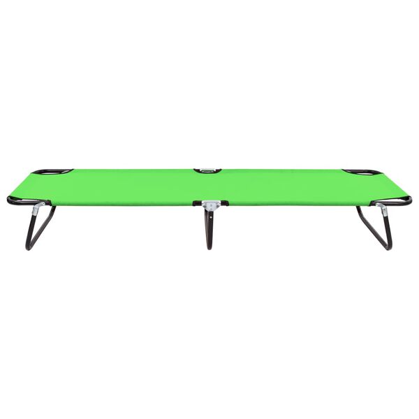 vidaXL Folding Sun Lounger Steel Green